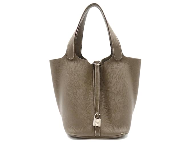 Hermès Sac à main Hermes Picotin Lock MM Cuir Marron  ref.1524360