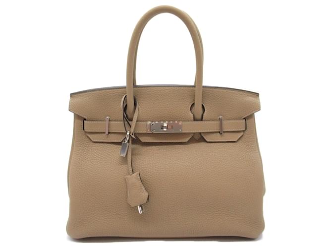 Bolsa Hermès Birkin 30 Trench Bege Couro  ref.1524362