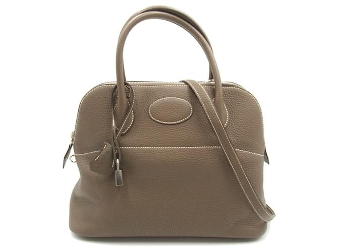 Hermès Hermes Bolide 31 Handbag Brown Leather  ref.1524366