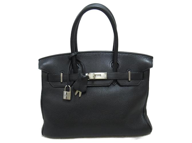 Hermès Hermes Birkin 30 Black Handbag Leather  ref.1524368