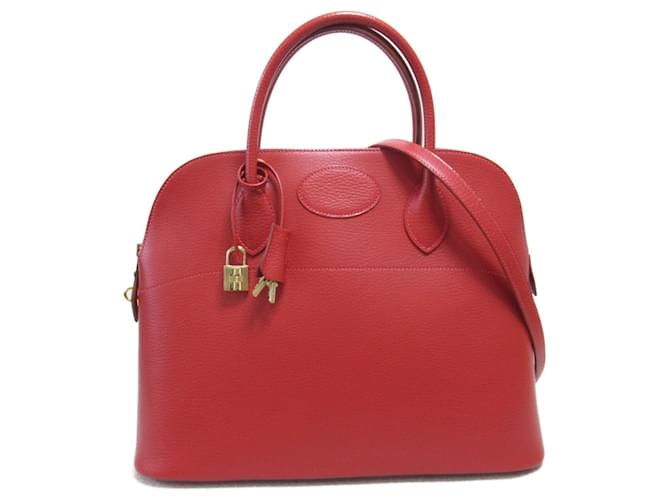 Hermès Hermes Bolide 35 Handbag Red Leather  ref.1524370