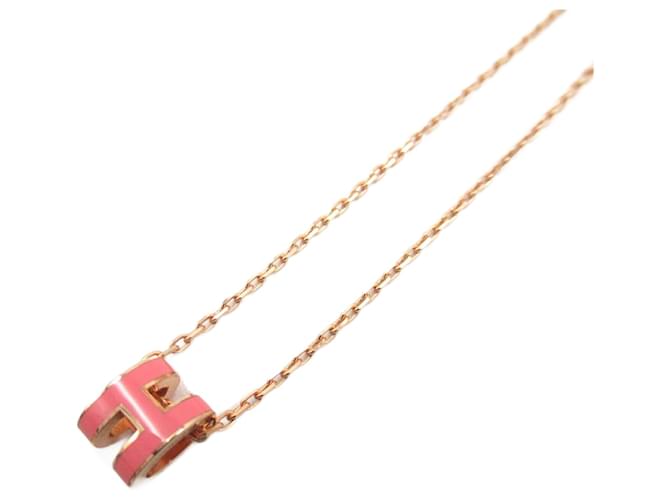 Hermès Colar Hermes Pop H em ouro rosa Banhado a ouro  ref.1524376