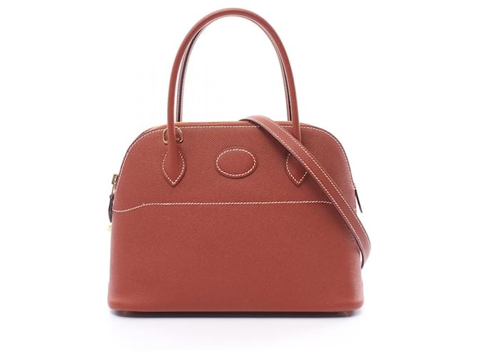 Hermès Hermes Bolide 27 Handbag in Bordeaux Dark red Leather  ref.1524390