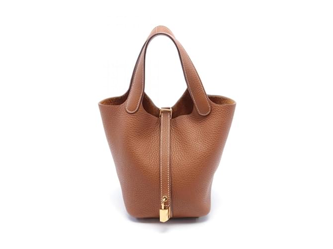 Hermès Hermes Picotin Lock PM Handbag Brown Leather  ref.1524393