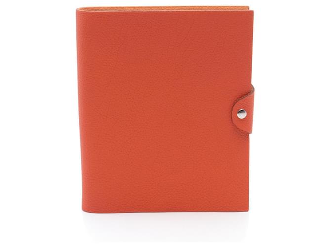 Hermès Hermes Ulysse MM Orange Poppy Diary Cover Leather  ref.1524400