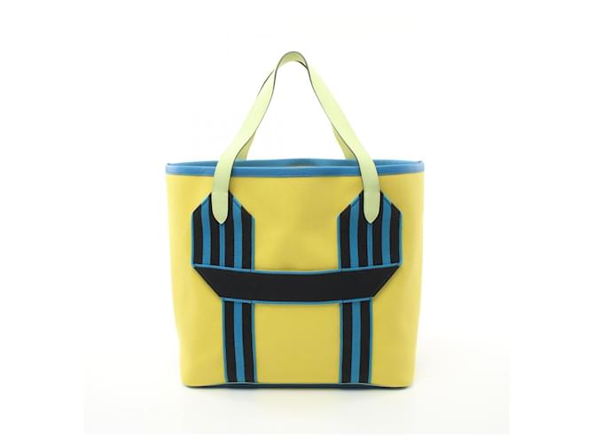 Bolso tote multicolor de cuero Togo de Hermès Amarillo  ref.1524401