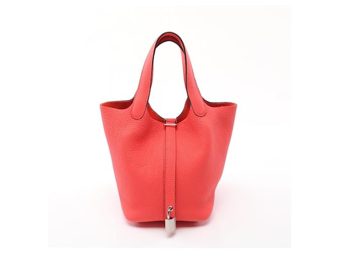 Hermès Hermes Picotin Lock PM Handbag Red Leather  ref.1524402