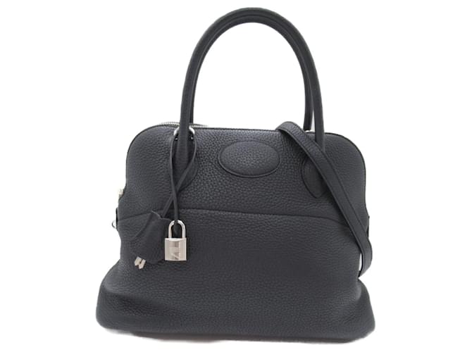 Hermès Bolso Hermes Bolide 31 Negro Cuero  ref.1524413