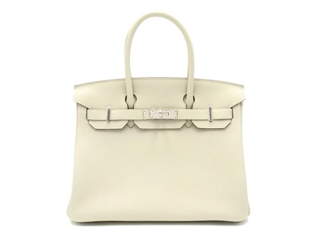 Bolso Hermès Birkin 30 en cuero Togo gris Castaño  ref.1524415