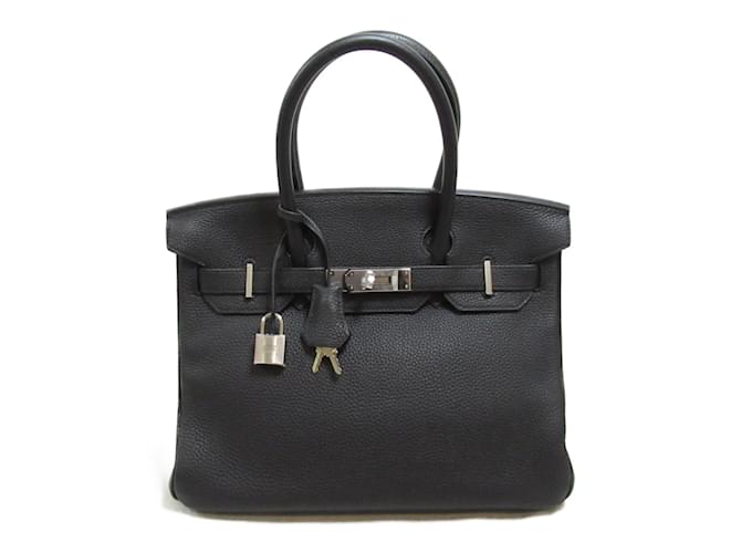 Bolso Hermès Birkin 30 Negro Cuero  ref.1524418