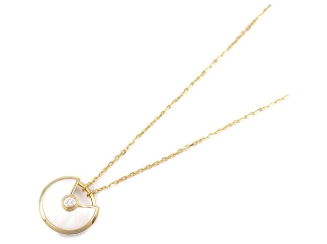 Cartier Amulet de Cartier Shell Necklace XS K18 White Yellow gold  ref.1524432