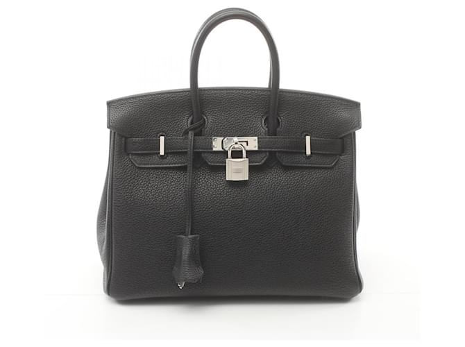 Hermès Bolsa Hermes Birkin 25 em couro Togo preto  ref.1524441