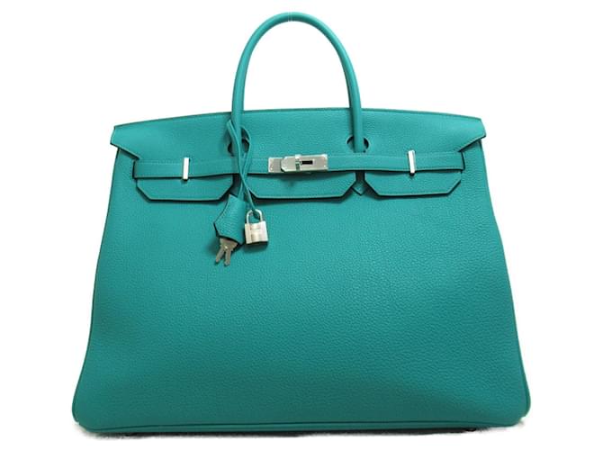 Hermès Bolsa Hermes Birkin 40 Blue Paon Azul Couro  ref.1524452