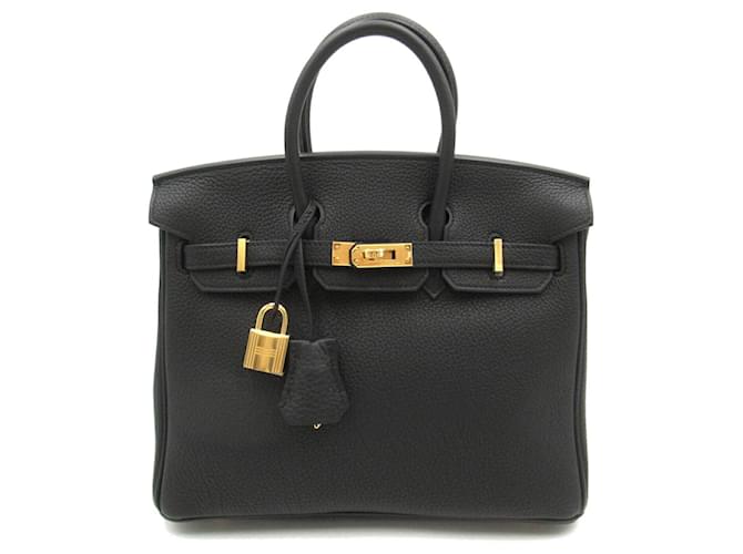 Hermès Bolsa Hermes Birkin 25 em couro Togo preto  ref.1524459