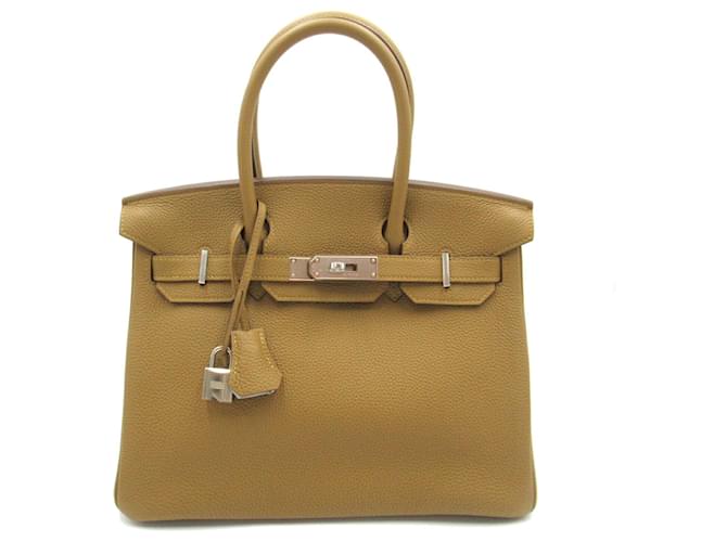 Hermès Bolso Hermes Birkin Verso 30 Castaño Cuero  ref.1524468