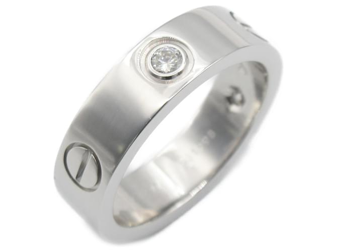 Cartier Love Diamond Ring in White Gold Golden  ref.1524479