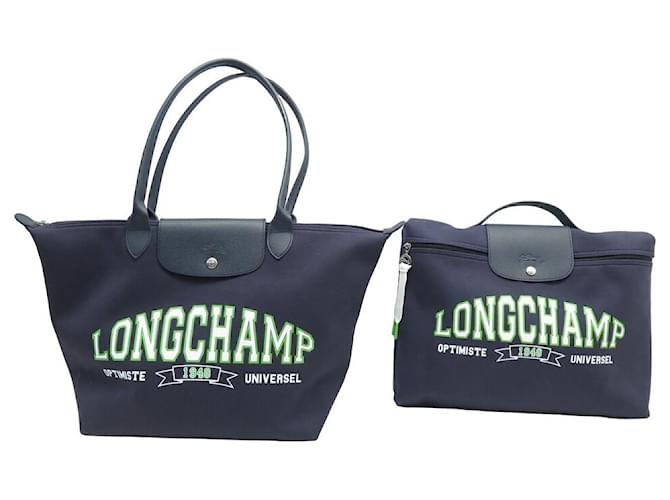 NOVE BOLSA LONGCHAMP LE PLIAGE L1899HEA006 CAPA DE COMPUTADOR L2182HEA006 Azul marinho Lona  ref.1524486