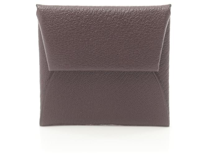 Hermès Hermes Bastia Coin Purse in Brown Chevre Leather Diamond  ref.1524544