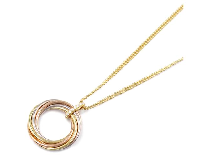 Colar Trinity da Cartier com diamantes Ouro branco Ouro amarelo Ouro rosa  ref.1524547