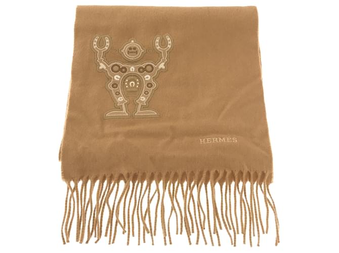 Hermès Xale de cashmere Hermes em bege Casimira  ref.1524582