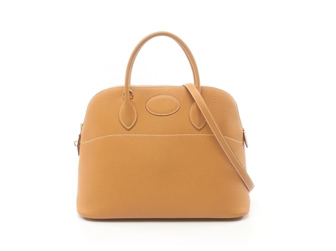 Hermès Bolso Hermes Bolide 35 Castaño Cuero  ref.1524583