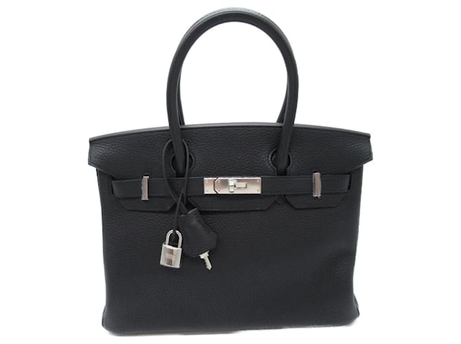 Bolsa Hermès Birkin 30 preta Preto Couro  ref.1524586