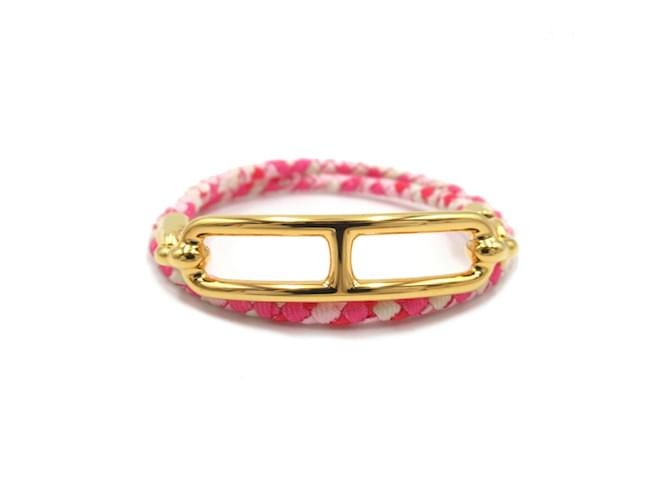 Bracelet de charme Le Ridge de Tour d'Hermès Plaqué or Rose Blanc  ref.1524617