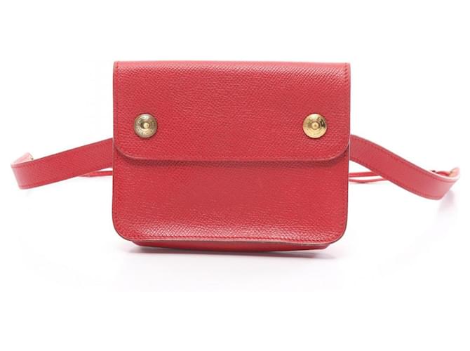 Hermès Bolsa de cintura de couro vermelho Courchevel Hermes  ref.1524647