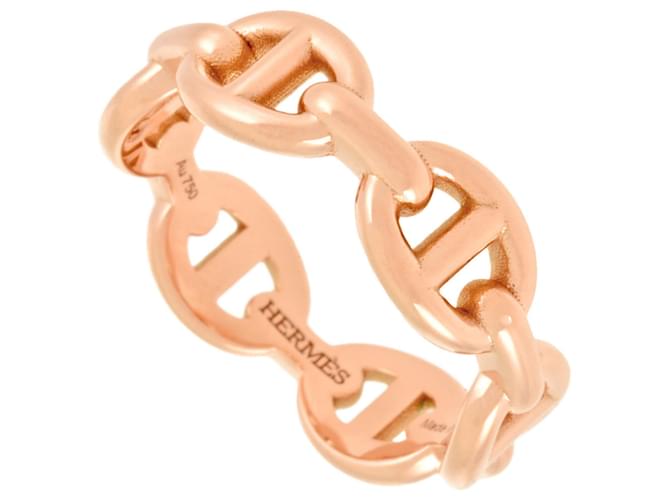 Ring Hermès Chaine d'ancre Dourado Ouro rosa  ref.1524665