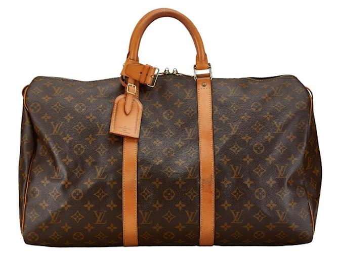 Louis Vuitton Keepall 50 Marrone Tela  ref.1524759