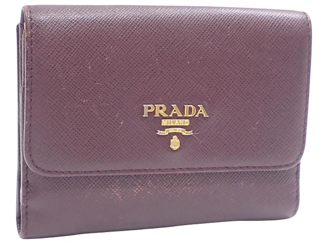 Prada Saffiano Roxo Couro  ref.1524782