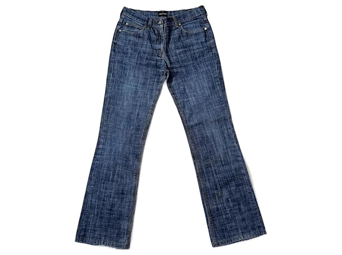 Jeans à jambes larges Giorgio Armani Coton Bleu  ref.1524816