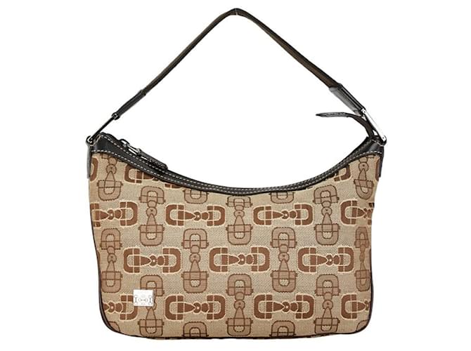 Gucci Horsebit Toile Marron  ref.1524870