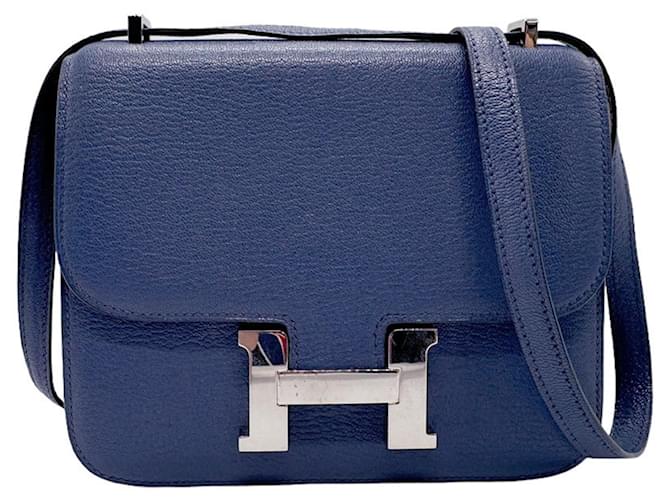 Hermès Constance Azul marino Cuero  ref.1524873