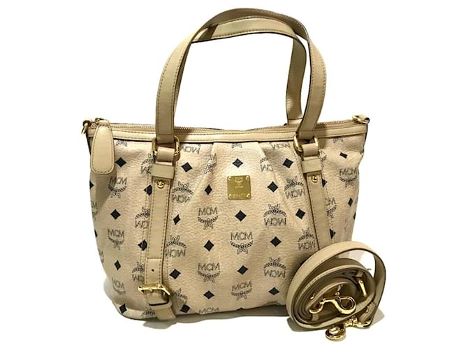 MCM Visetos Beige Cloth  ref.1524988