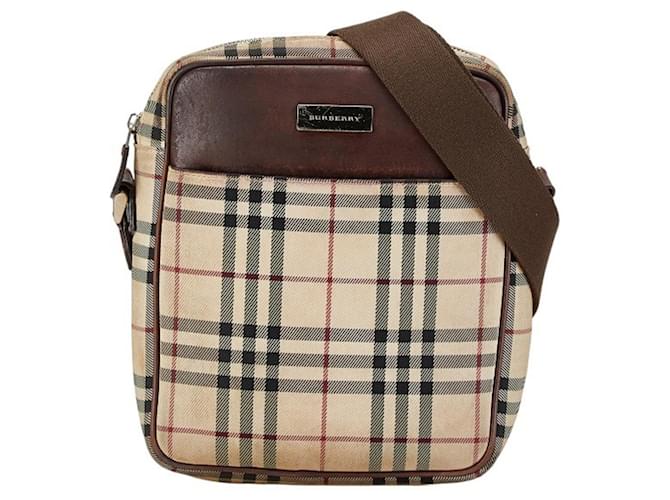 Burberry Nova Check Beige Leinwand  ref.1525096