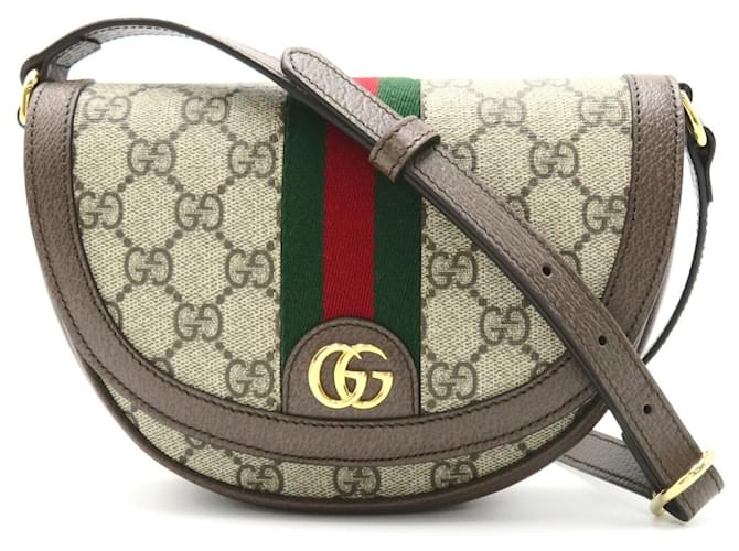 Bolsa de Ombro Gucci GG Supreme OPHIDIA Marrom Bege Lona  ref.1525127