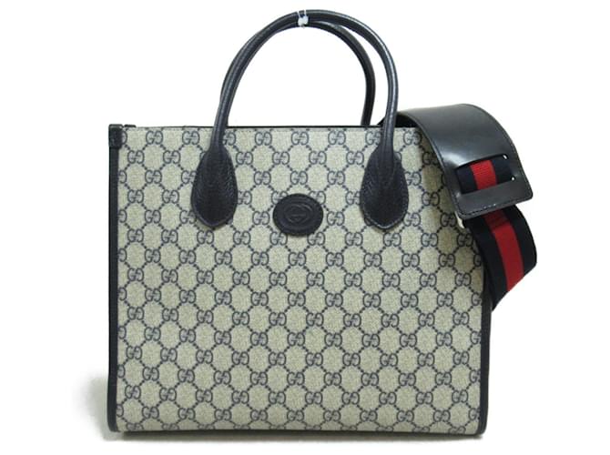 Sac à main Gucci Interlocking G 2Way Toile Bleu Marine  ref.1525129