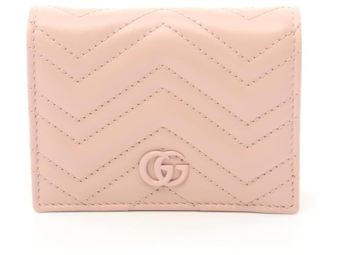 Gucci GG Marmont Bi-fold Wallet Pink Leather  ref.1525145