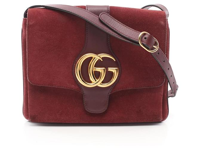 Sac à épaule Gucci Ally GG Marmont Suede Cuir Bordeaux  ref.1525166