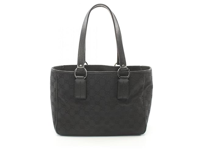 Gucci GG Canvas Tote Bag Black Leather Cloth  ref.1525169