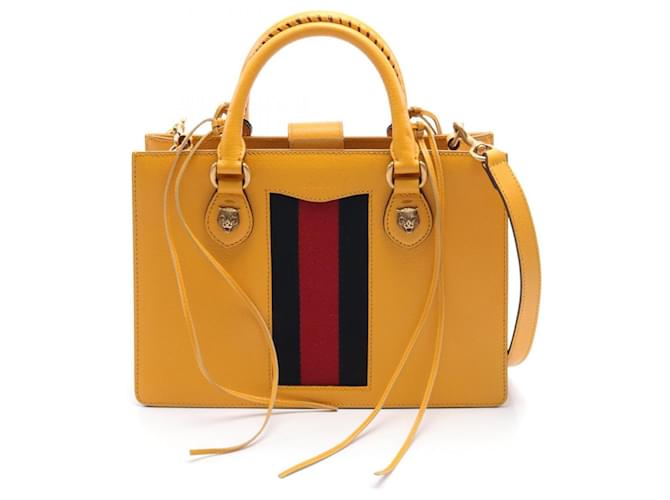 Sac à main Gucci Animalier Cuir Multicolore Jaune  ref.1525215