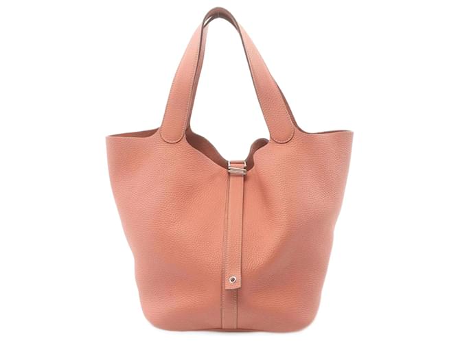 Hermès Bolso Hermes Picotin Lock GM en Rose Tea Rosa Cuero  ref.1525232