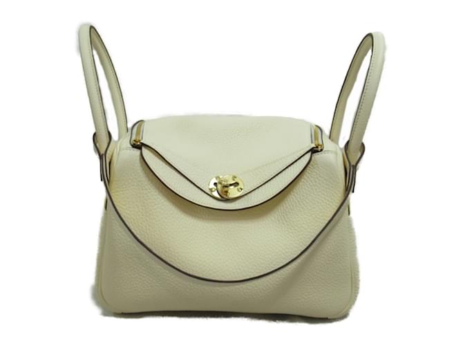 Hermès Bolso de Hombro Hermes Lindy 26 Nata Blanco Cuero  ref.1525246