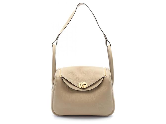 Hermès Bolso de Hombro Hermes Lindy 26 Trench Beige Cuero  ref.1525251