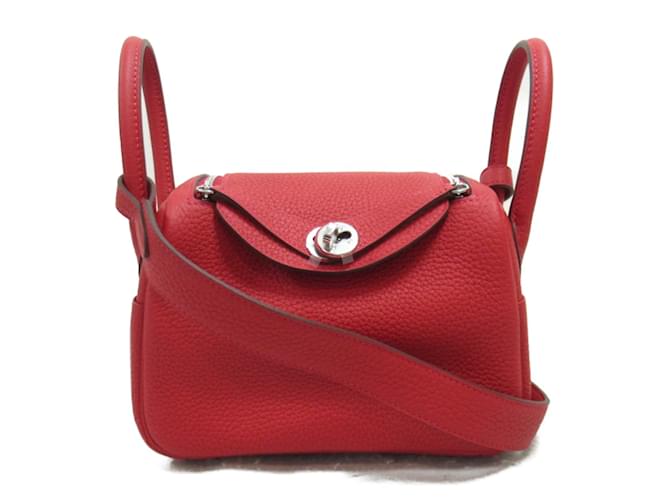 Sac à épaule Hermès Lindy Vermilion Cuir Rouge  ref.1525256