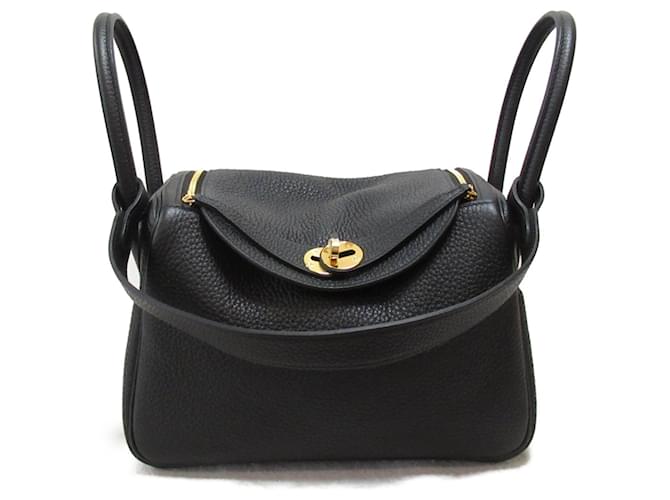 Hermès Bolso de hombro Hermes Lindy 26 negro Cuero  ref.1525298