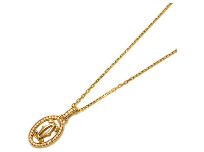 Cartier Double Diamond Necklace in Pink Gold  ref.1525302