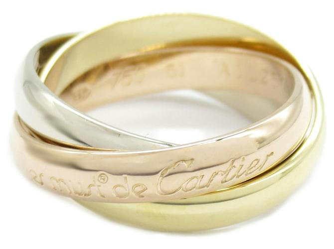 Anel Trinity Cartier em ouro 18K Ouro branco Ouro amarelo Ouro rosa  ref.1525303