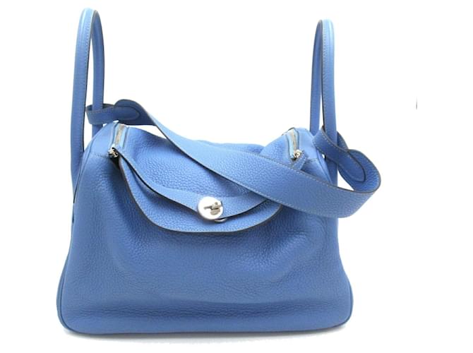 Hermès Hermes Lindy 34 Handbag in Blue Leather  ref.1525305